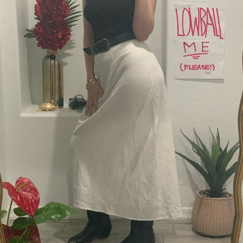 Reformation Cream A-Line Maxi Skirt Casual
